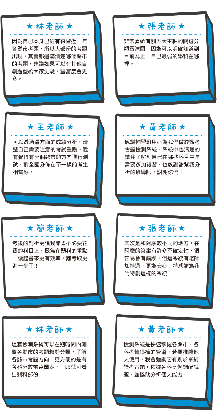 參加檢測強化弱勢，考取學員一致推薦
